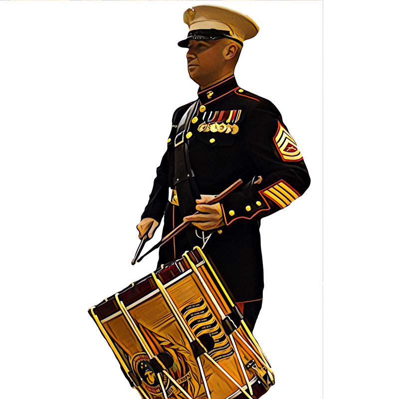 USMC Drummer Illustration by Joshua Campbell