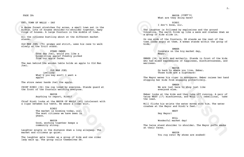 Expect the Unexpected Script Pages 1&2